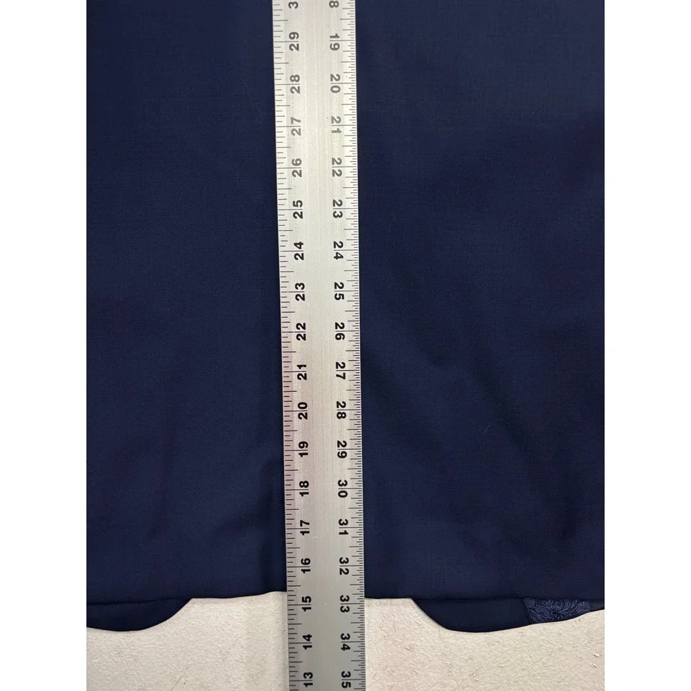 Joseph Abboud 52L 48x32 Navy Blue 2pc Pant Suit Wool Bespoke Flat Front Modern